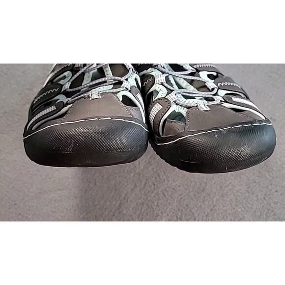 J-41 by Jambu Black Water Sandals Blue Trim Size 8M - Picture 3 of 7